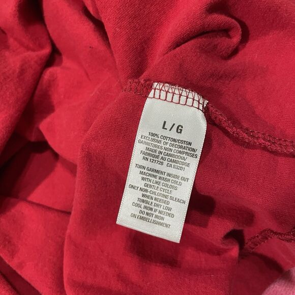 Y2k Mens Embroided Stitch Aeropostale Mailbu Graphic Red Shirt Size Large - Picture 3 of 7